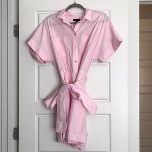 Pink utility jumpsuit/romper jcrew